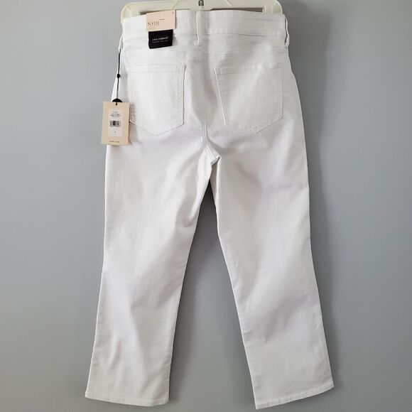 NYDJ Marilyn Straight Crop Lift Tuck Jeans in Cool Embrace - Optic White Size 6 - Picture 7 of 9